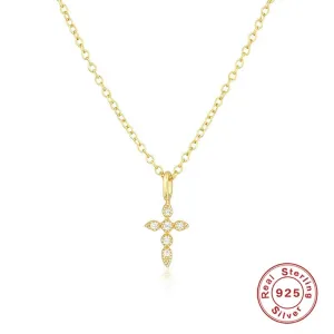Mini Zircon Cross Necklace