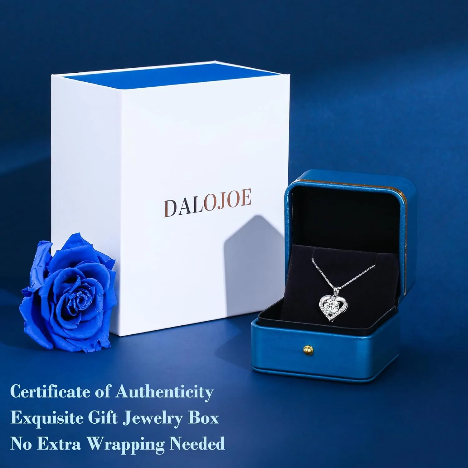 Moissanite Necklace for Women, 1-3 Carat Moissanite Heart Necklace Engraved with 'I LOVE YOU', Birthday Gift for Wife, Anniversary Present for Wife Women, Jewelry Gift for Girlfriend Mom Girls
