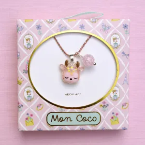 Mon Coco Christmas Necklace - Pink Reindeer