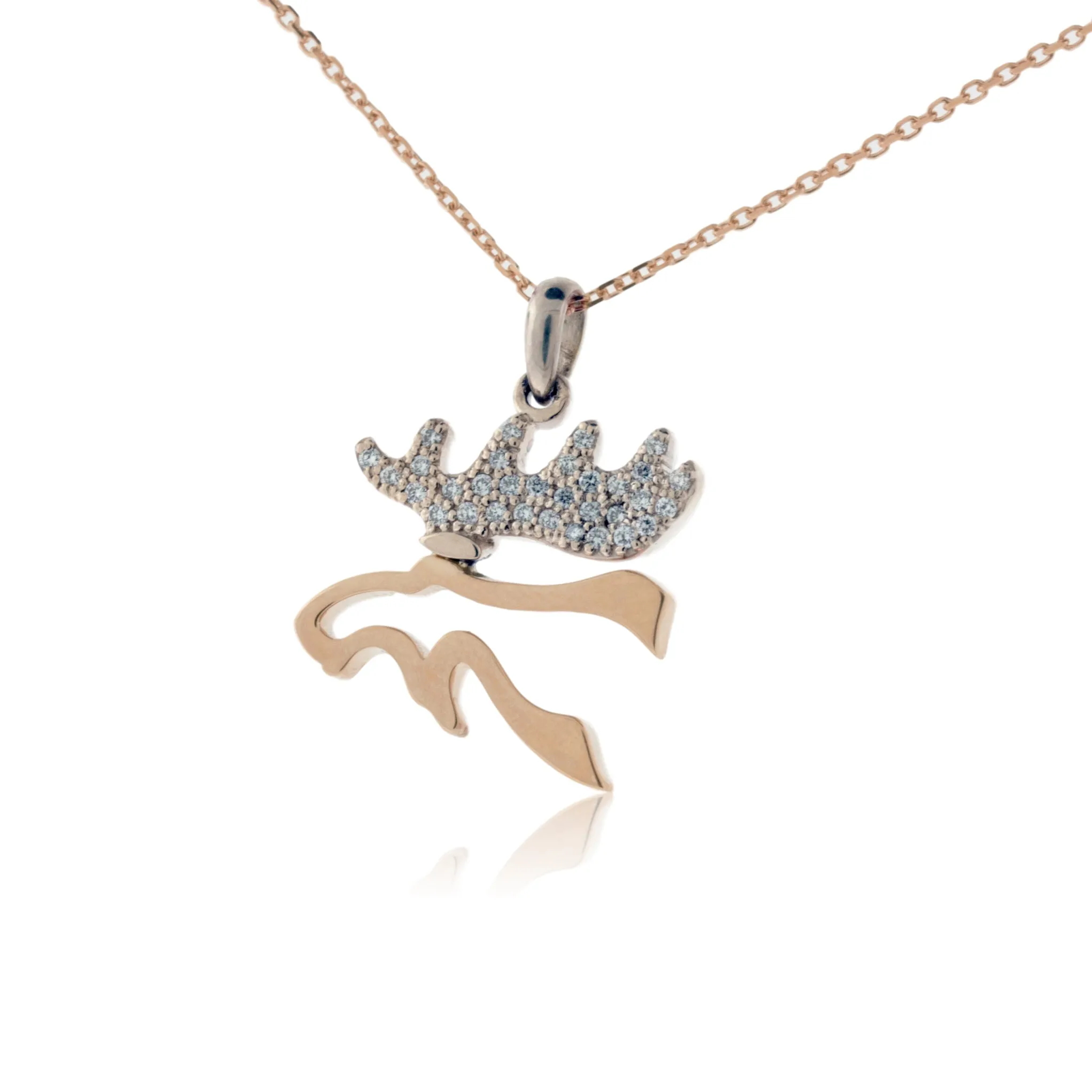 Moose Head Silhouette Necklace