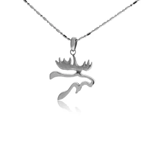 Moose Head Silhouette Necklace