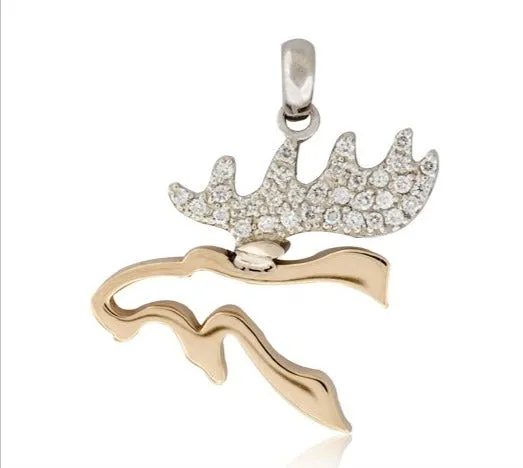 Moose Head Silhouette Necklace
