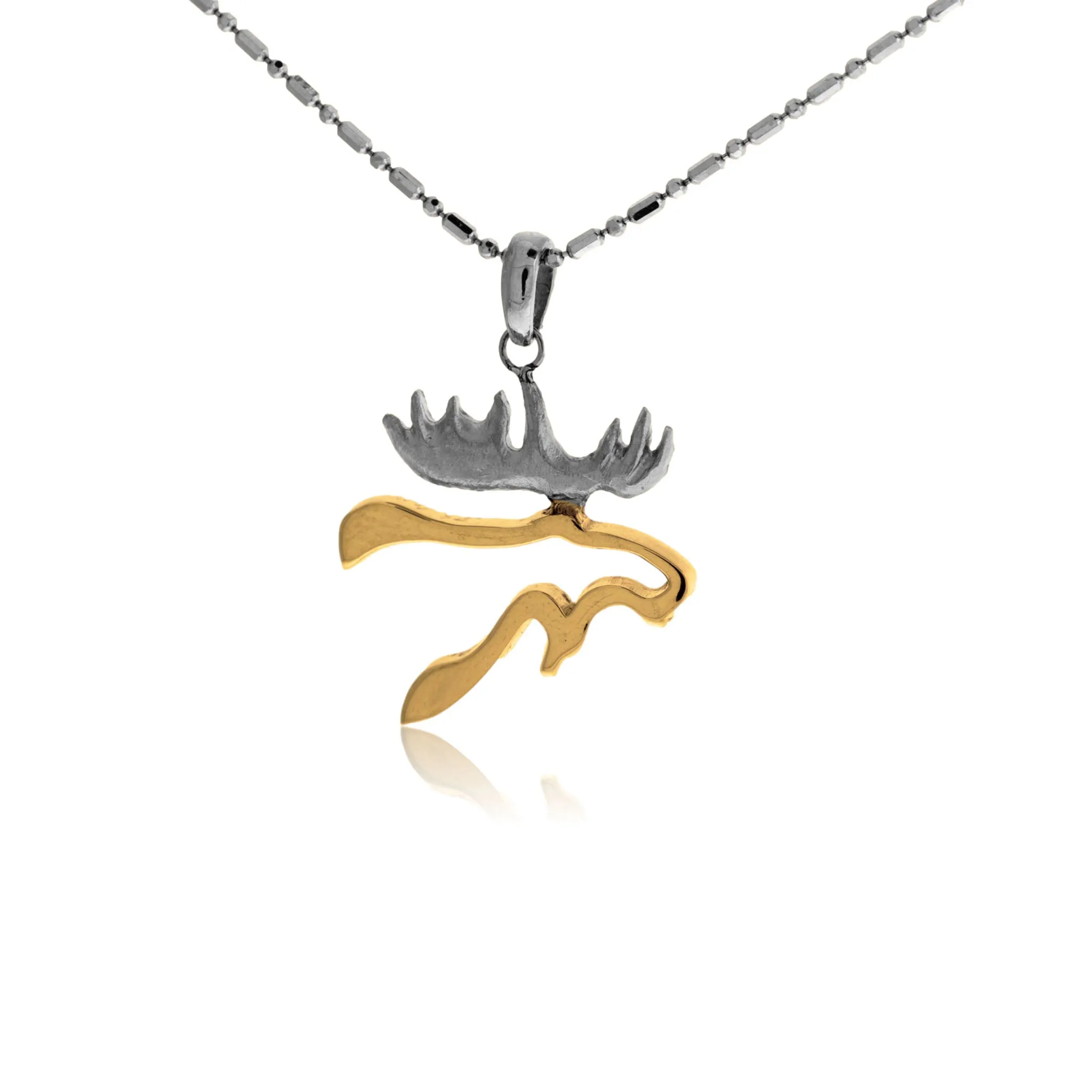 Moose Head Silhouette Necklace