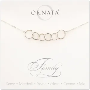 Mother's Day Jewelry - Family of Six Sterling Silver Necklace - Personalized