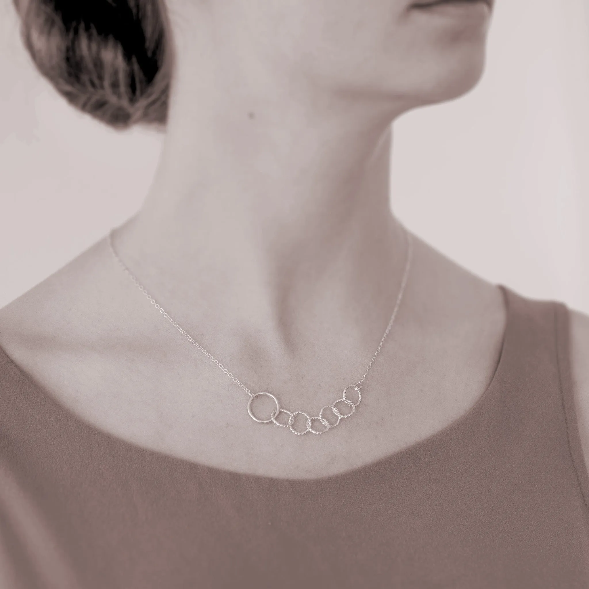 Mother's Day Jewelry - Mother of Six Sterling Silver Necklace - Personalized