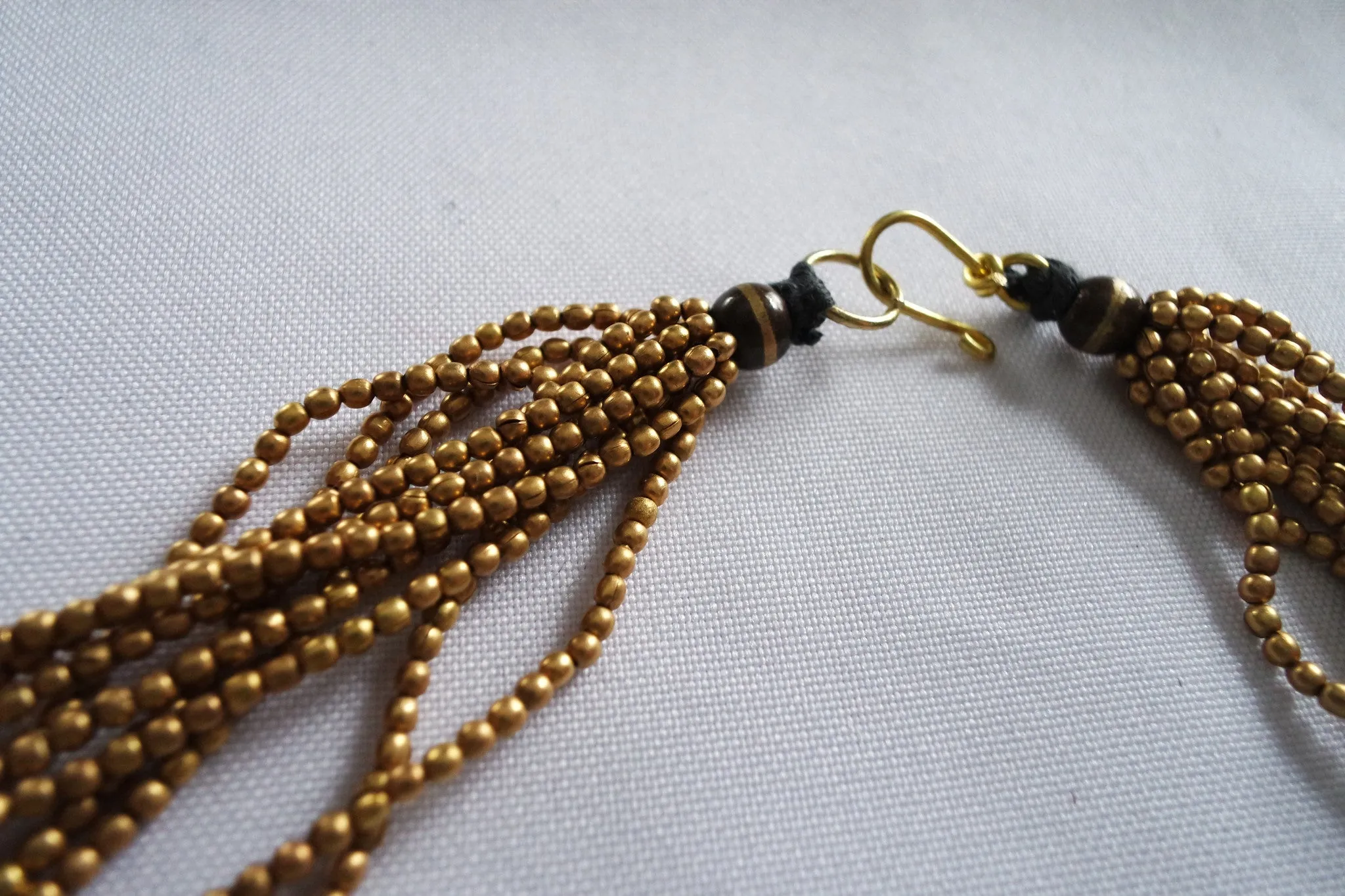 Naga India Necklace, "Tribal Starburst" Brass Handmade Beads