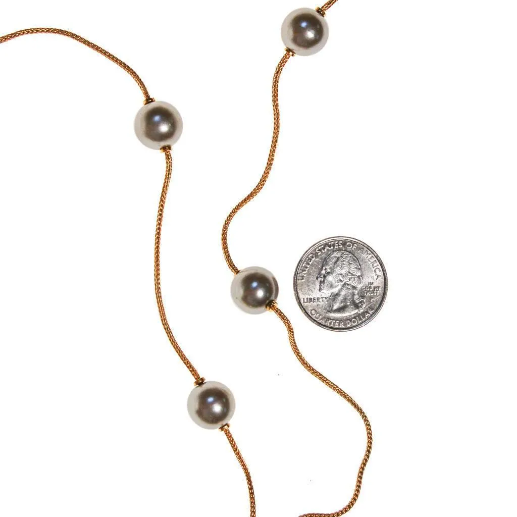 Napier Gold Chain Necklace with Pearl Stations