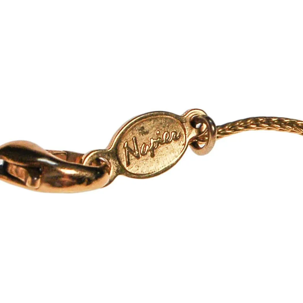 Napier Gold Chain Necklace with Pearl Stations