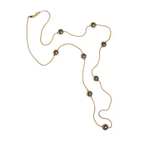 Napier Gold Chain Necklace with Pearl Stations