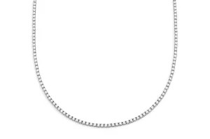 Necklace 18kt Gold Round Diamonds 2.38 cts Tennis 15 inches