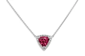 Necklace 18kt Gold Trillion cut Tourmaline & Pave Diamonds
