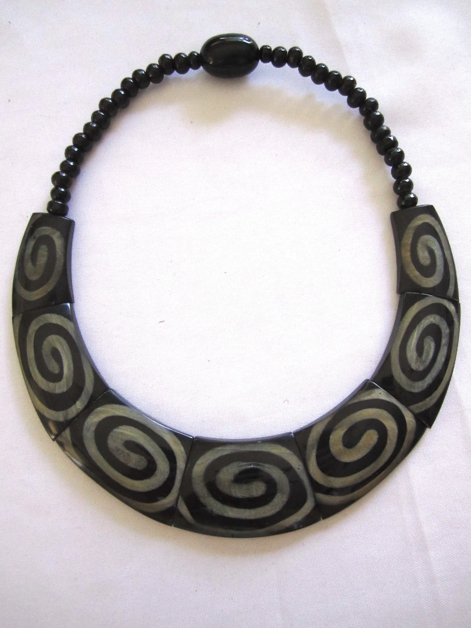 Nepal Bone   Horn Necklace Swirl