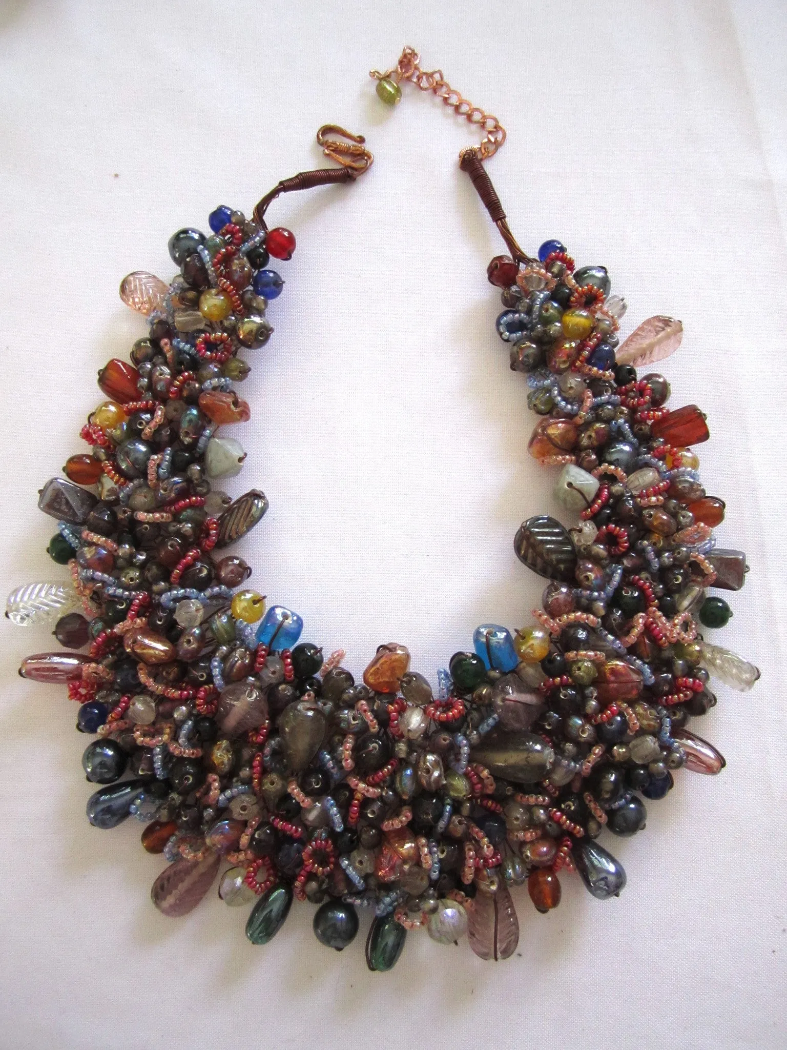 Nepal Handwoven Glass Bib Necklace