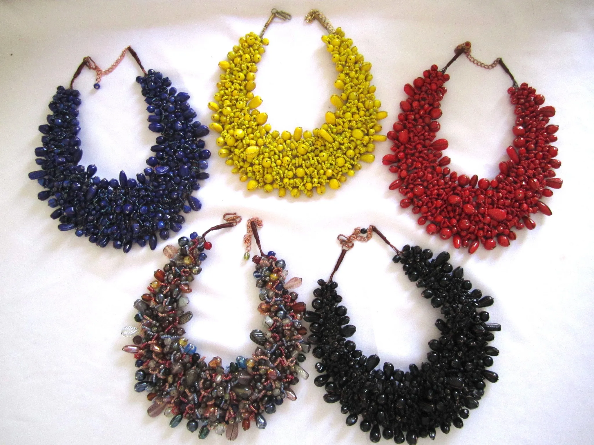 Nepal Handwoven Glass Bib Necklace
