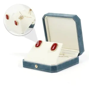New Octagonal Jewelry Organizer Box for Earrings Ring Pendant Necklace Bracelet Storage Flannelette Vintage Gift Packaging Box