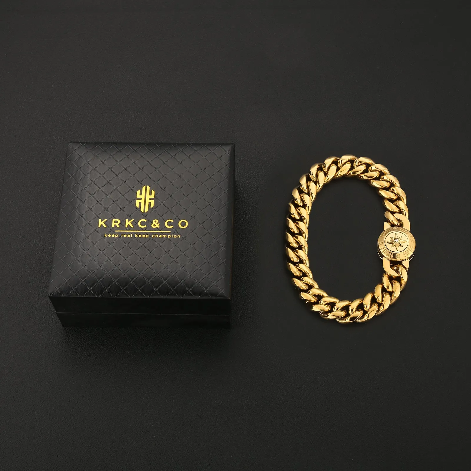【NEW】12mm Miami Cuban Link Bracelet with Compass Button Clasp