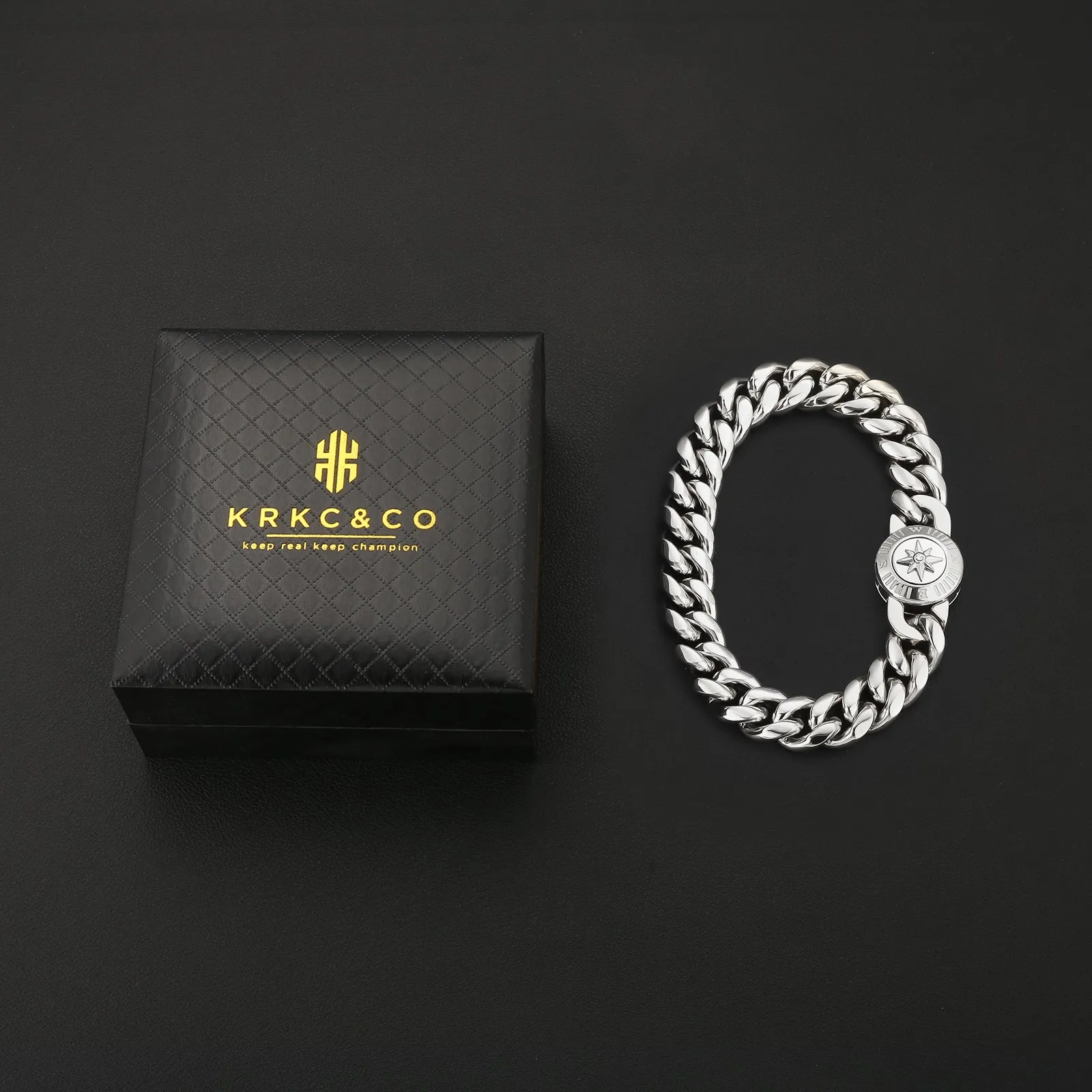 【NEW】12mm Miami Cuban Link Bracelet with Compass Button Clasp