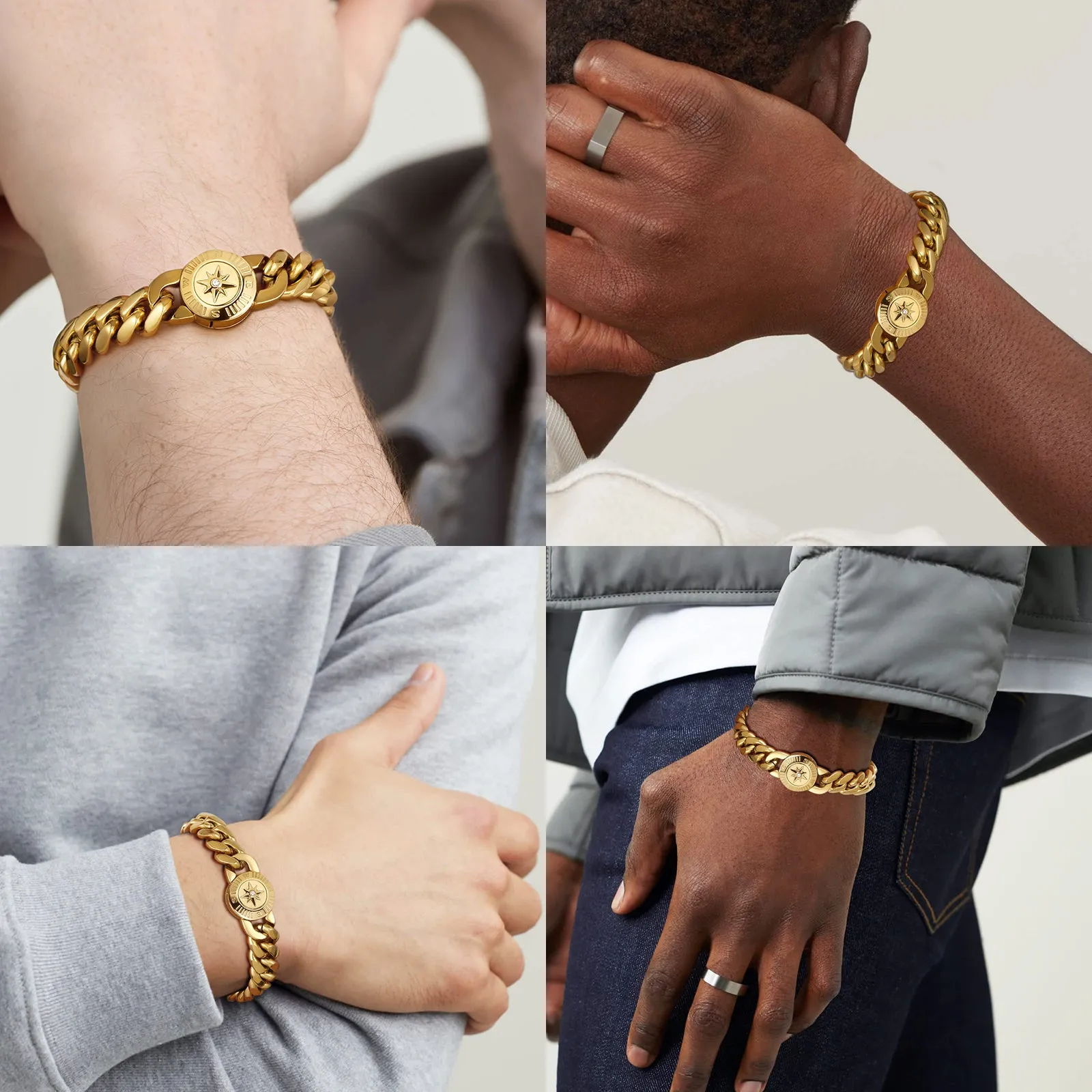 【NEW】12mm Miami Cuban Link Bracelet with Compass Button Clasp