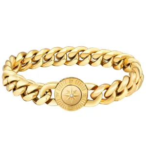 【NEW】12mm Miami Cuban Link Bracelet with Compass Button Clasp
