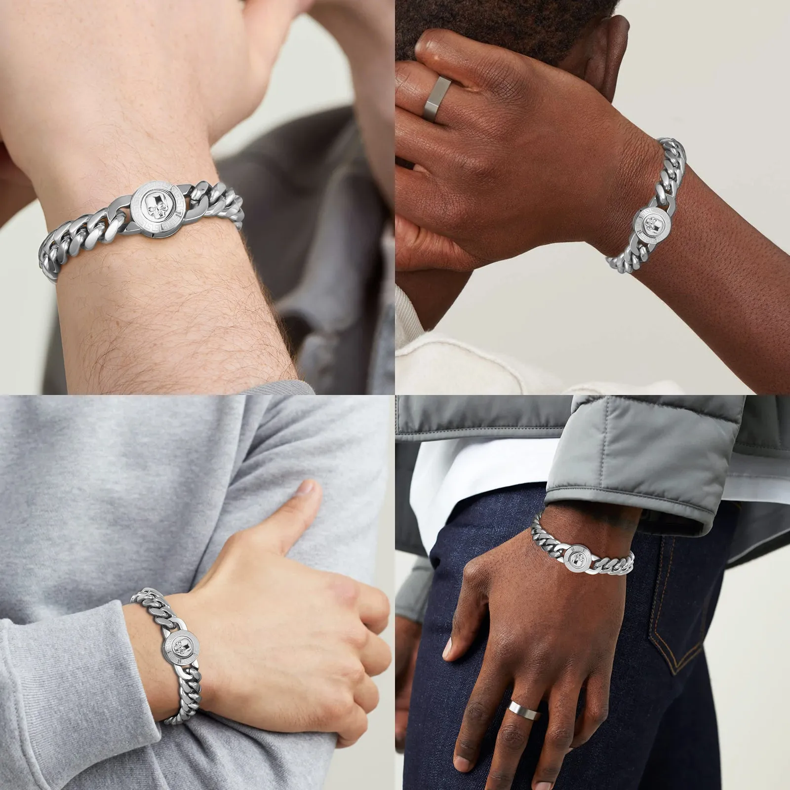 【NEW】12mm Miami Cuban Link Bracelet with SKULL Button Clasp
