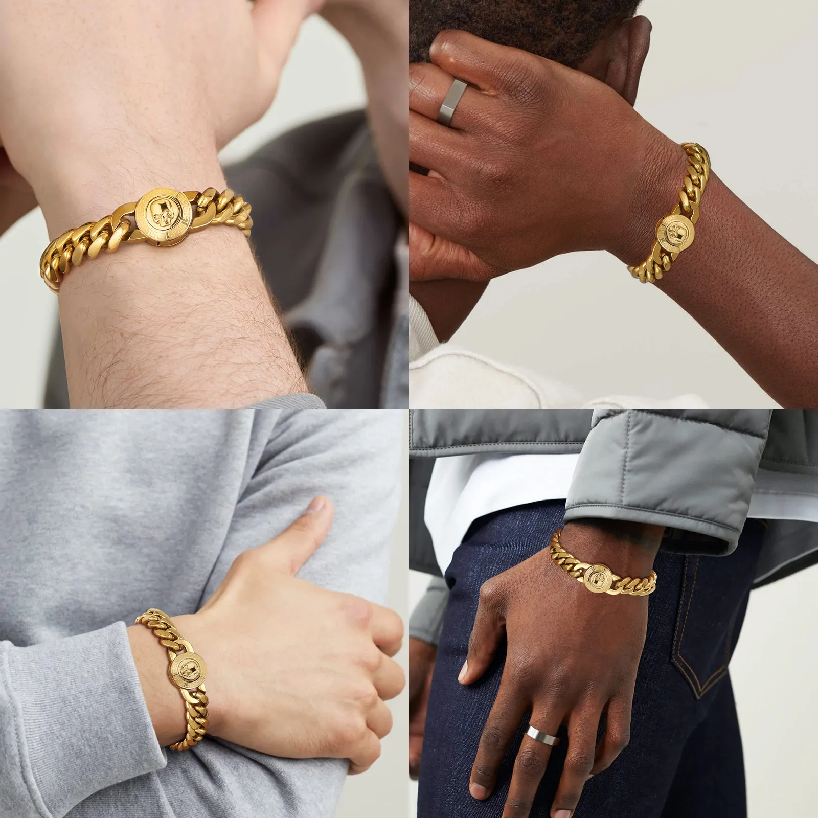【NEW】12mm Miami Cuban Link Bracelet with SKULL Button Clasp