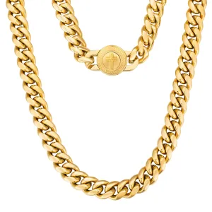 【NEW】12mm Miami Cuban Link Chain with Cross Button Clasp