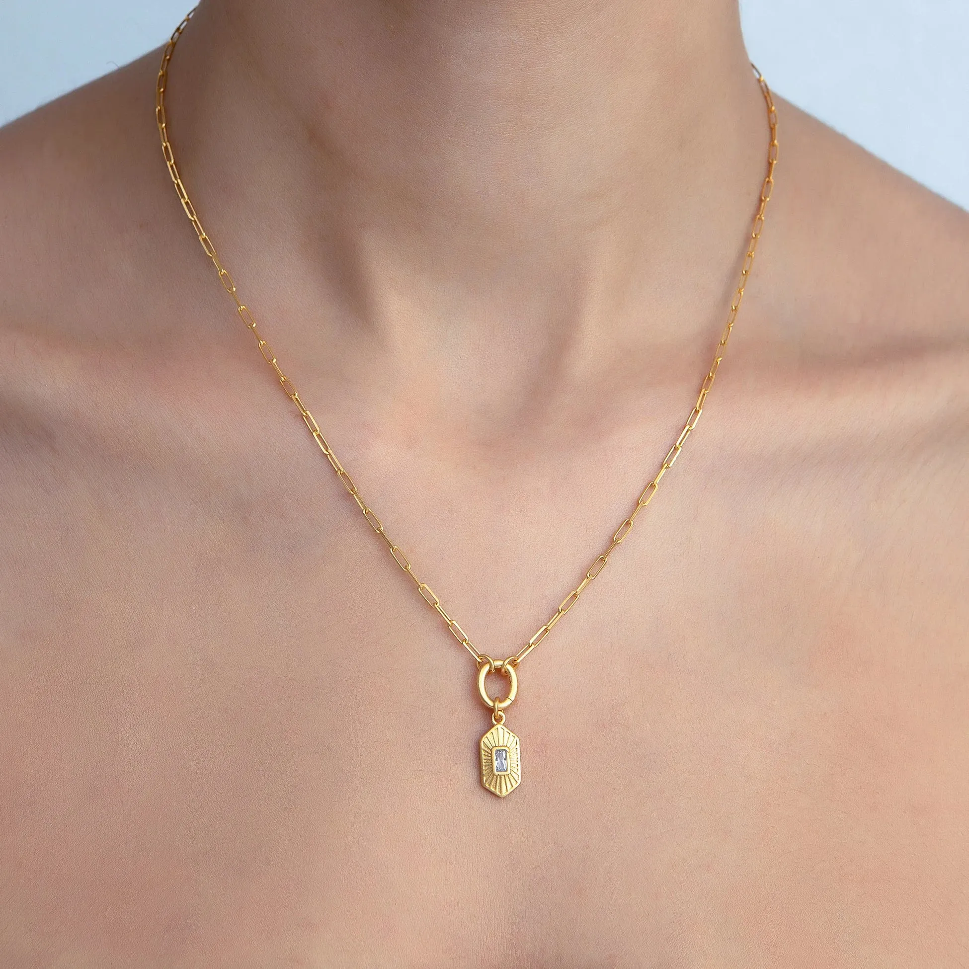 Oasis Necklace - Gold Plated Silver with Customizable Pendant