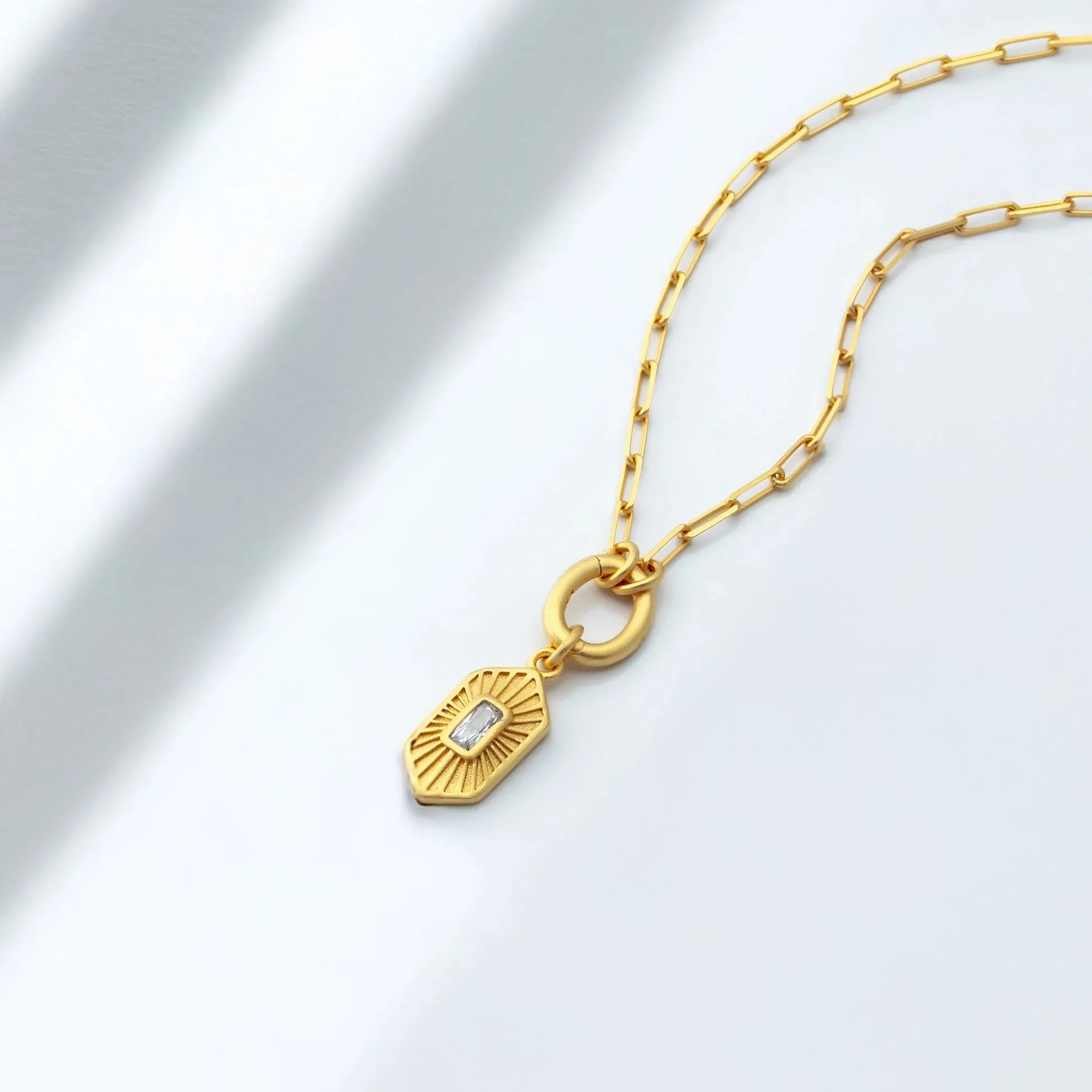 Oasis Necklace - Gold Plated Silver with Customizable Pendant