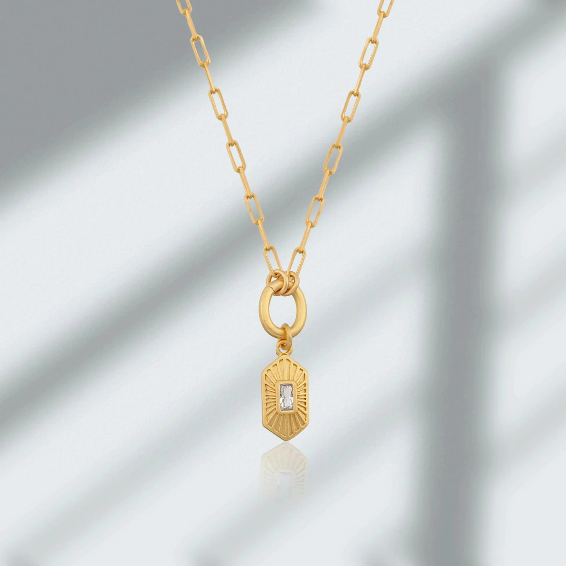 Oasis Necklace - Gold Plated Silver with Customizable Pendant