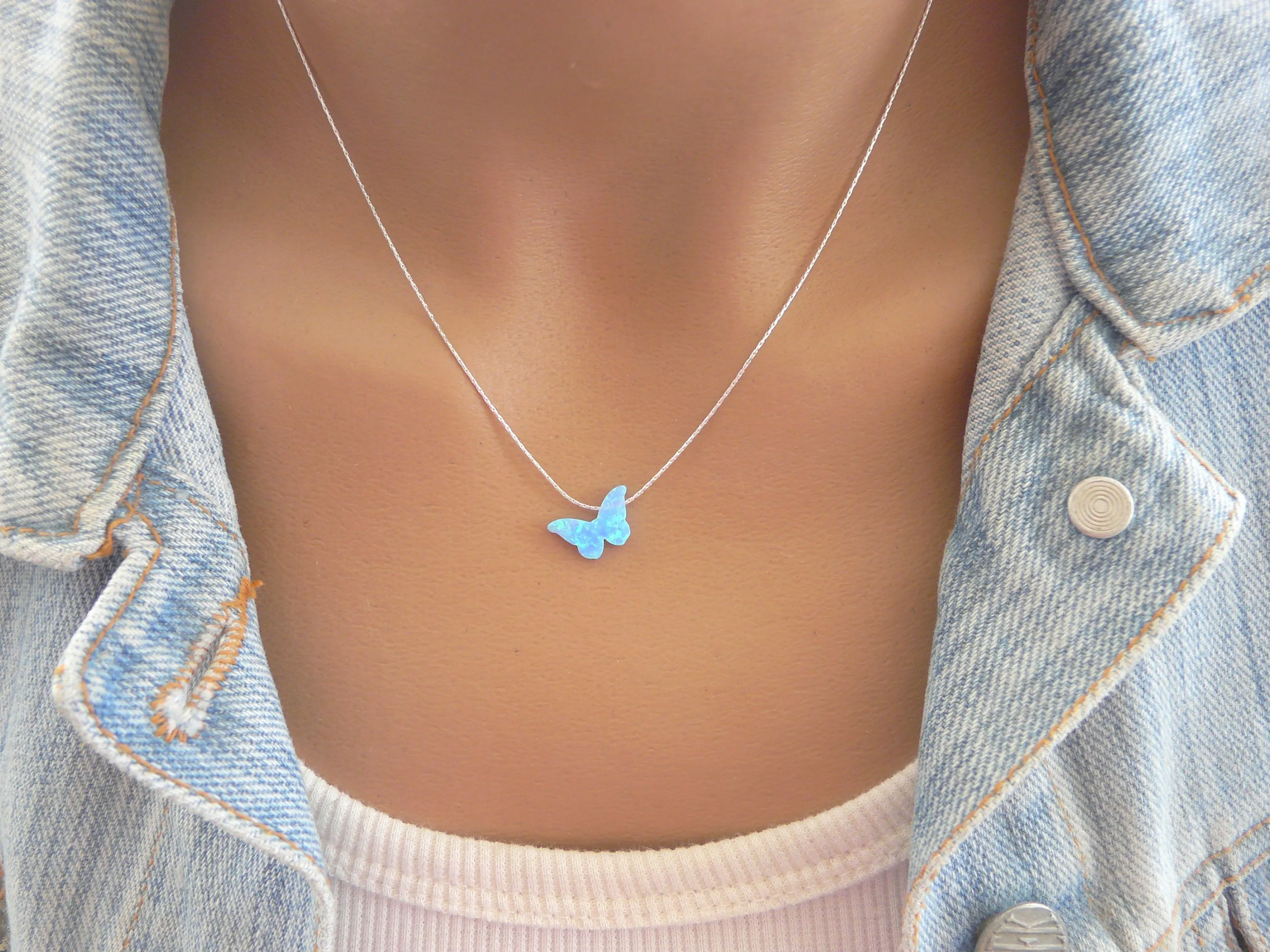 Opal Butterfly Necklace - 12 mesmerizing colors