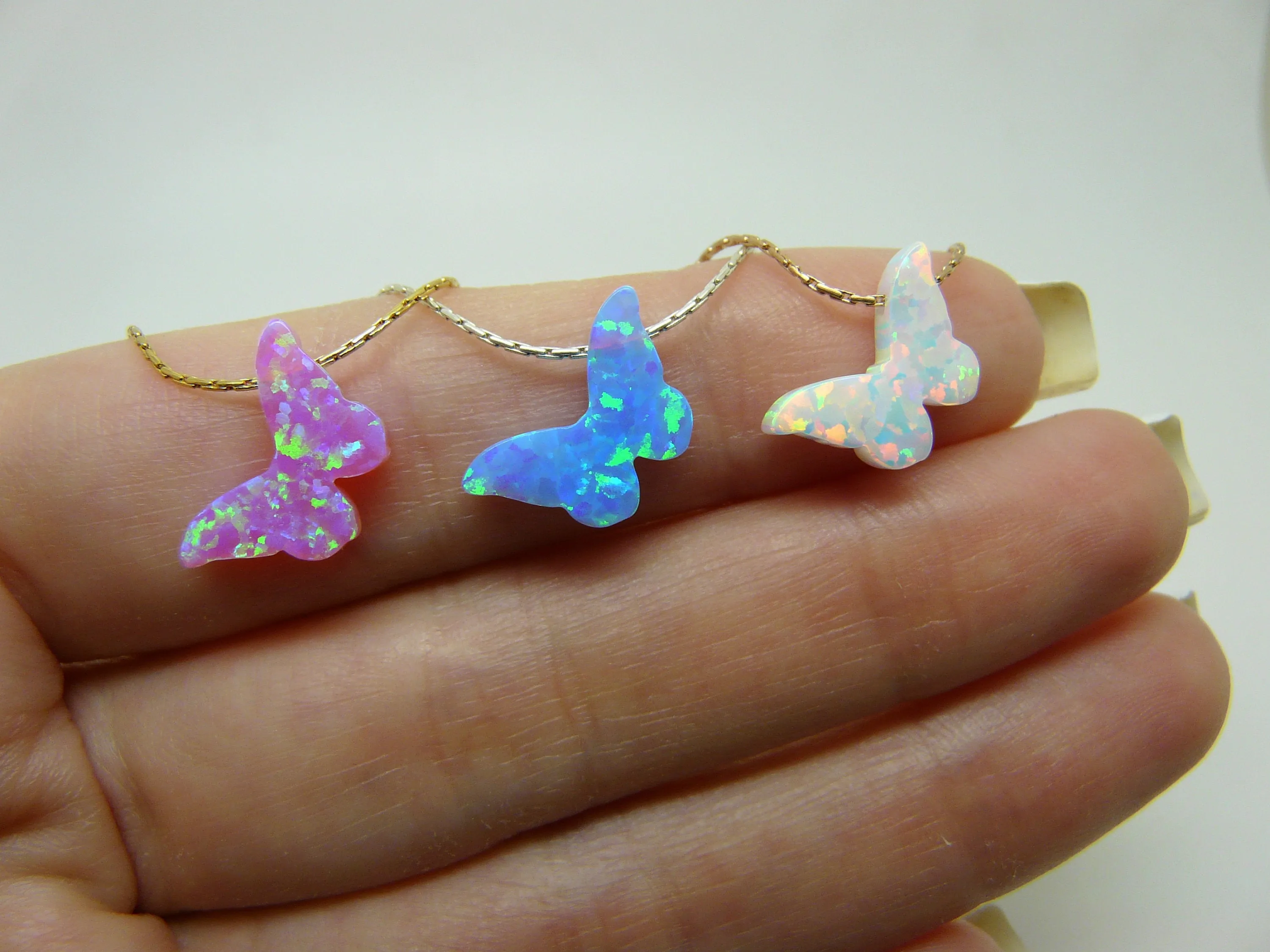 Opal Butterfly Necklace - 12 mesmerizing colors