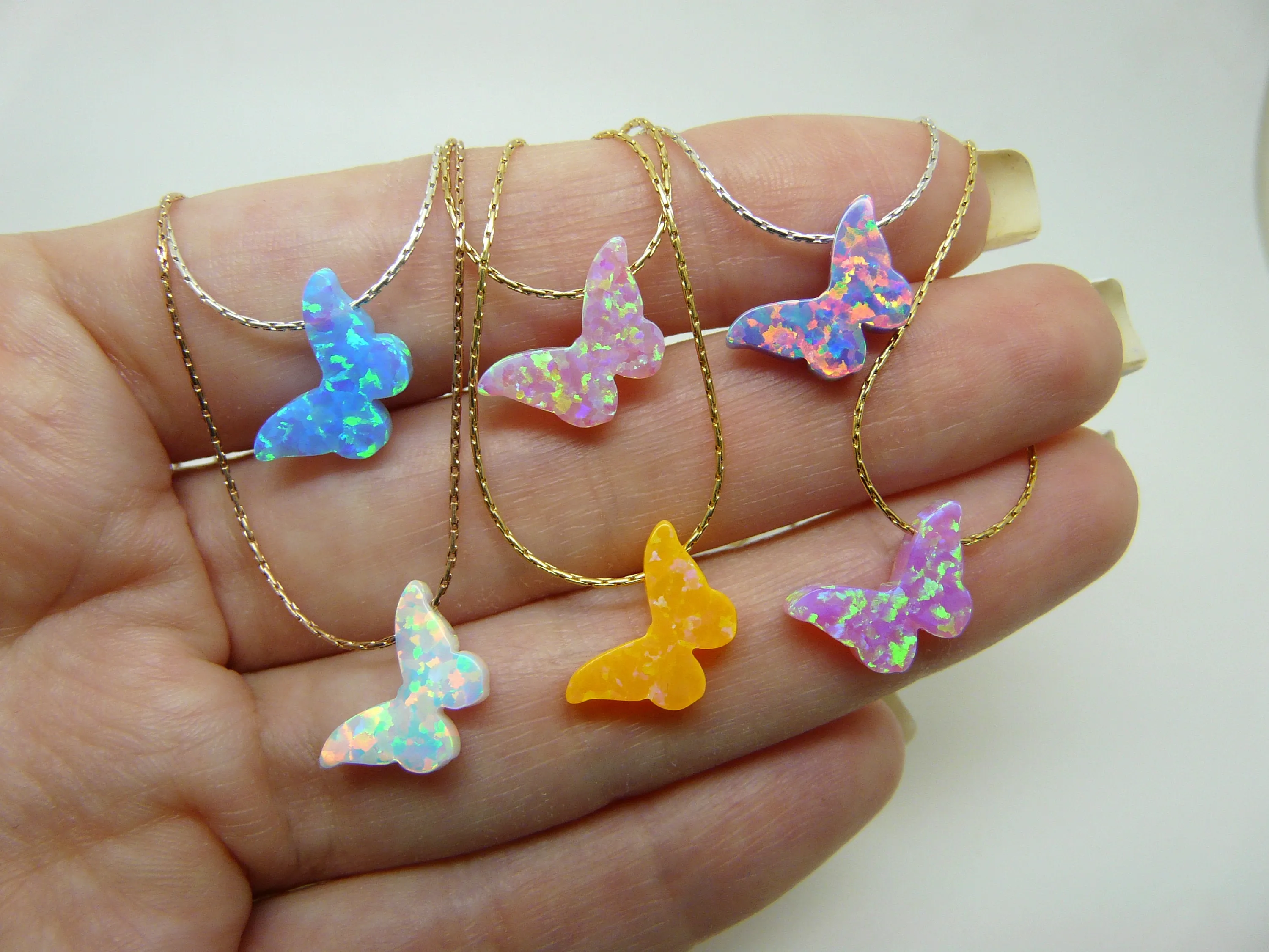 Opal Butterfly Necklace - 12 mesmerizing colors