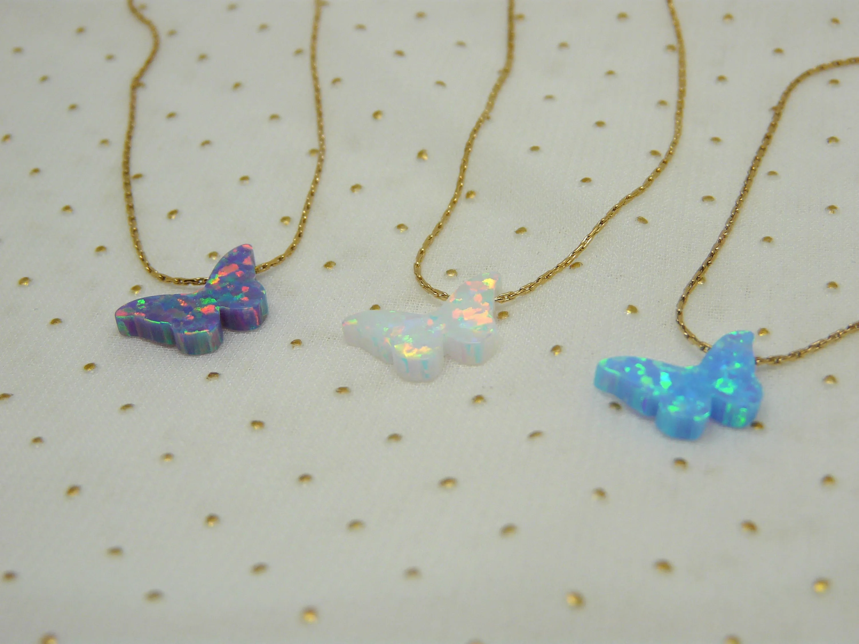 Opal Butterfly Necklace - 12 mesmerizing colors