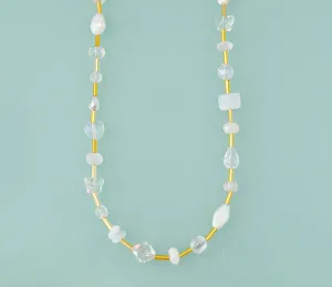 Opalite beaded Necklace, Crystal beaded necklace, butterfly beaded necklace, Ethereal necklace, bridal necklace, crystal statement necklace,