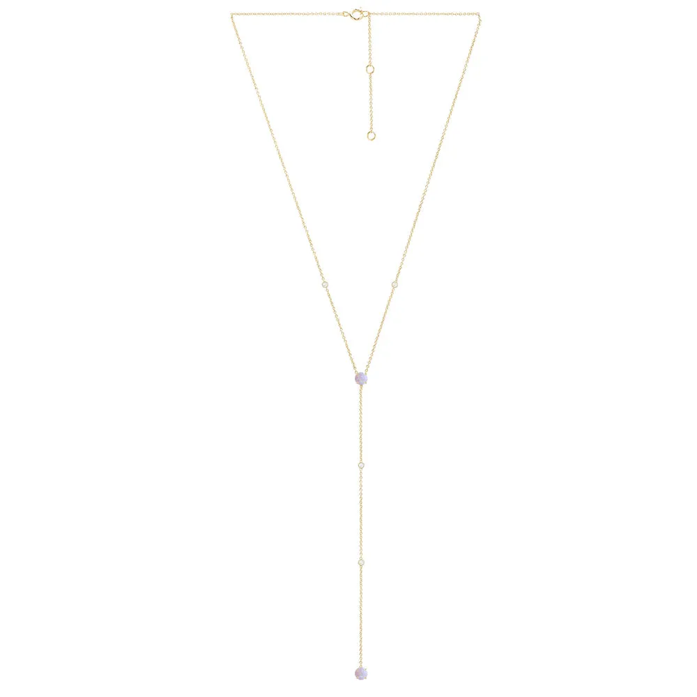 Ophelia Delicate Opal Y-Chain Necklace