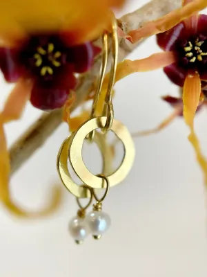 Organic Circle Drops, 18k Gold