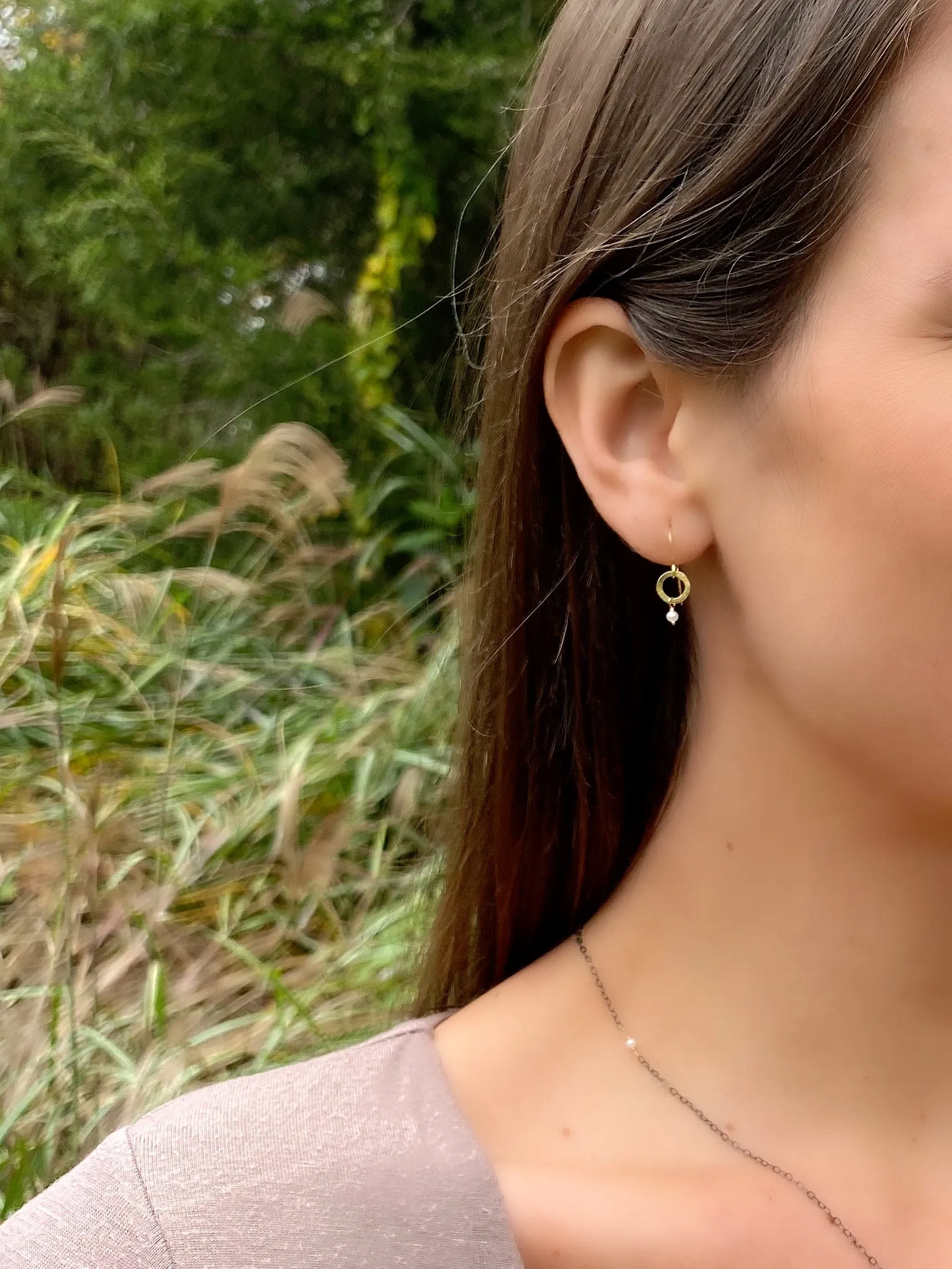 Organic Circle Drops, 18k Gold