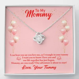 Our adventure is about to start-Love Knot Necklace for Mom to Be