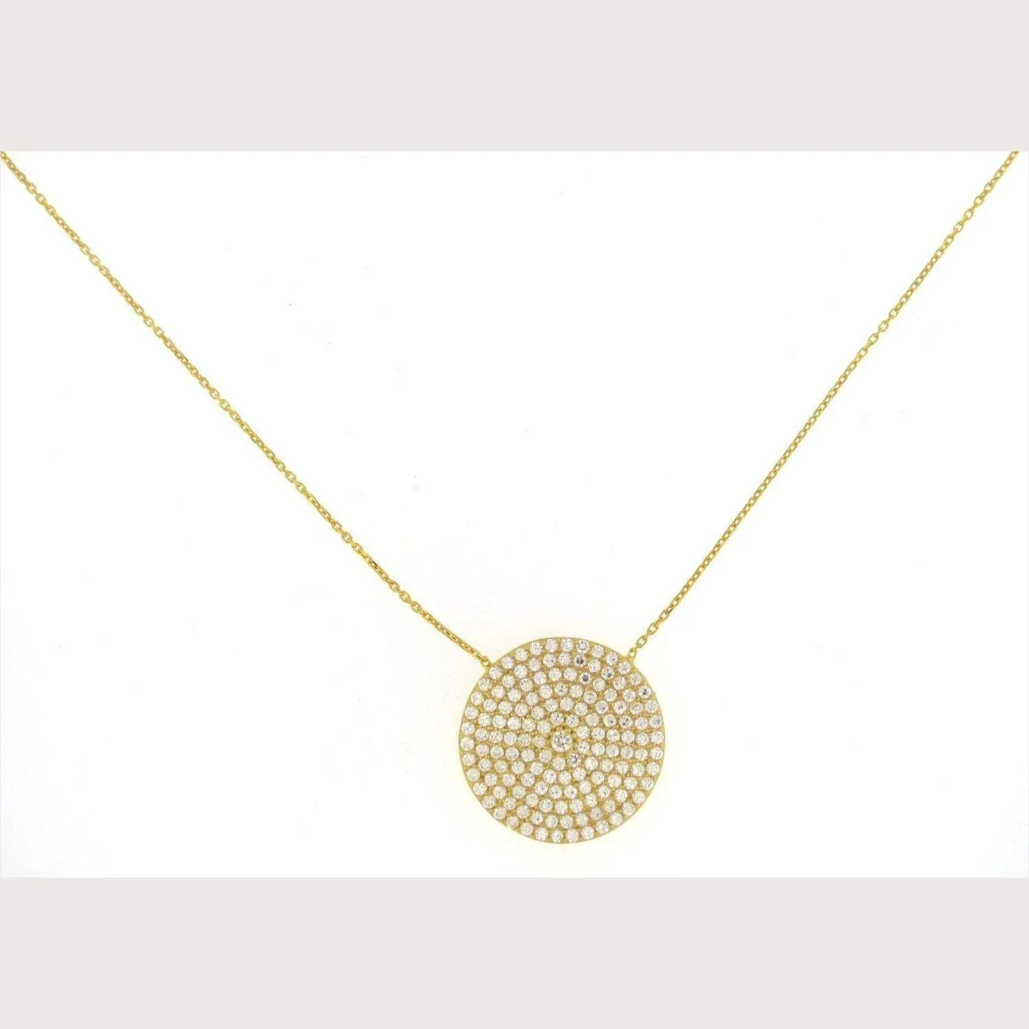Oversized Pave Disc Necklace