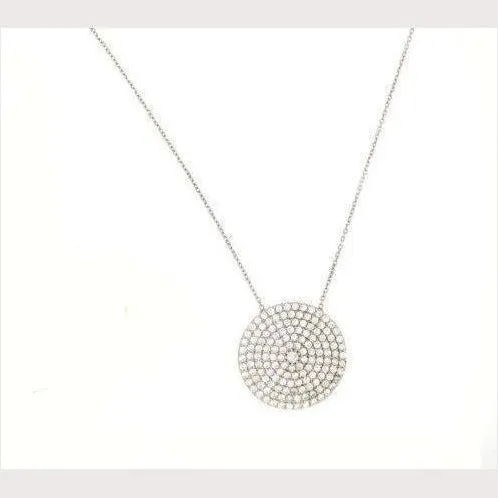 Oversized Pave Disc Necklace