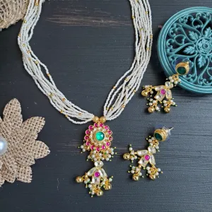 Pachi Kundan Delicate Chain Set With Gold Plating