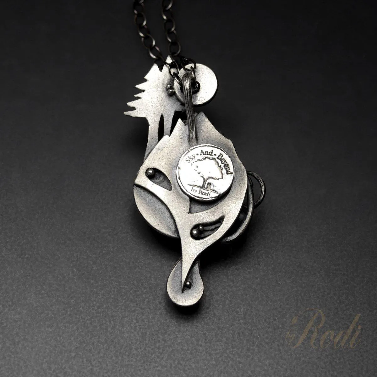Pacific Sunrise - Fine Silver & 24k Gold Pendant With Topaz