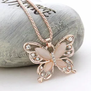 Papillon Rosé -- Butterfly Necklace for Women