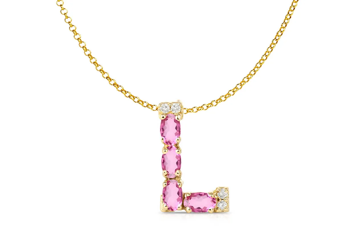 Pendant Letter L Initial 18 kt Gold