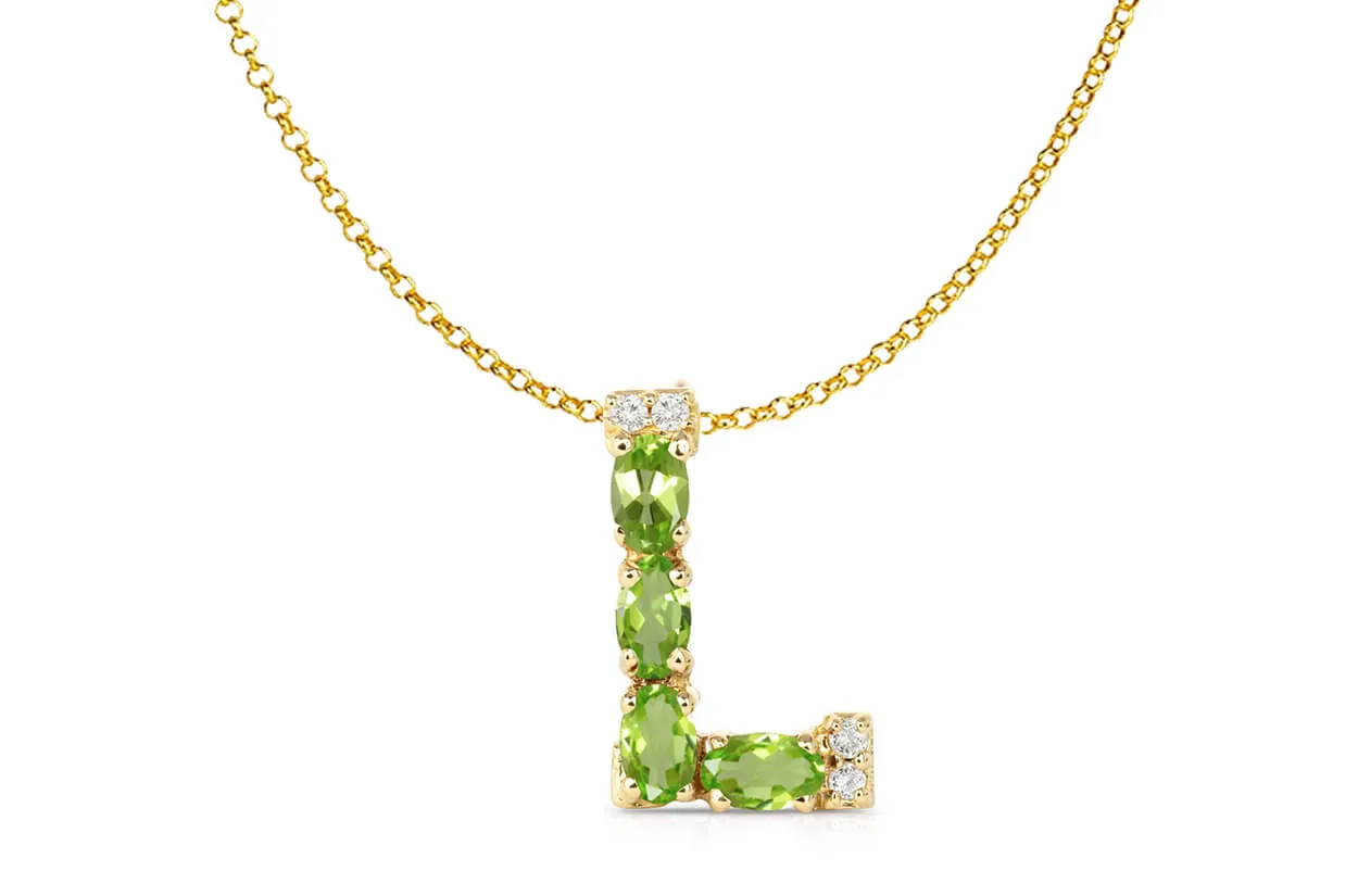 Pendant Letter L Initial 18 kt Gold
