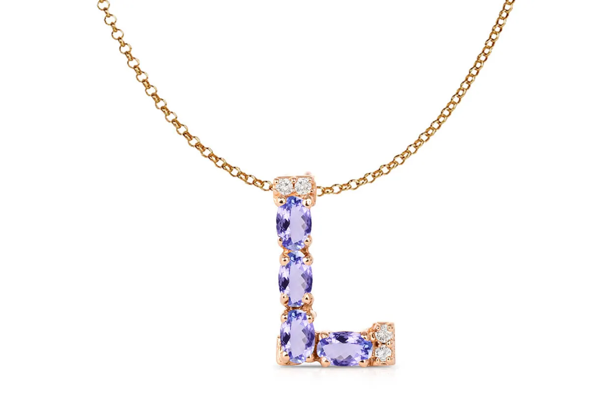 Pendant Letter L Initial 18 kt Gold