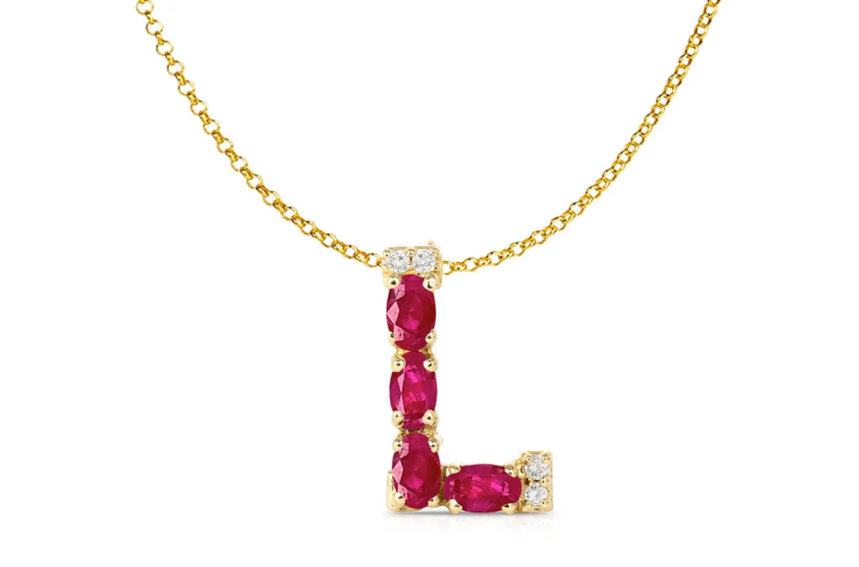 Pendant Letter L Initial 18 kt Gold