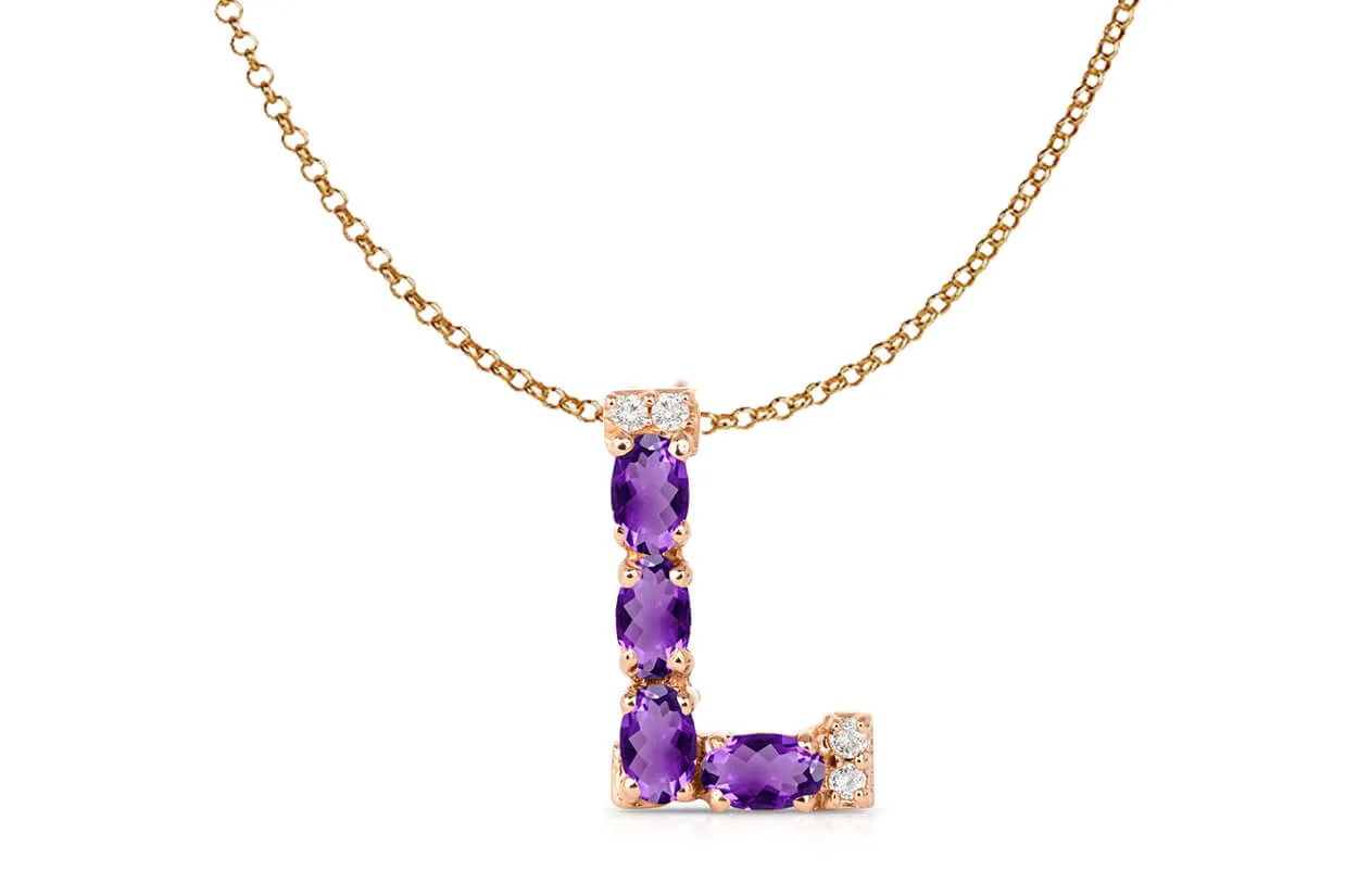 Pendant Letter L Initial 18 kt Gold