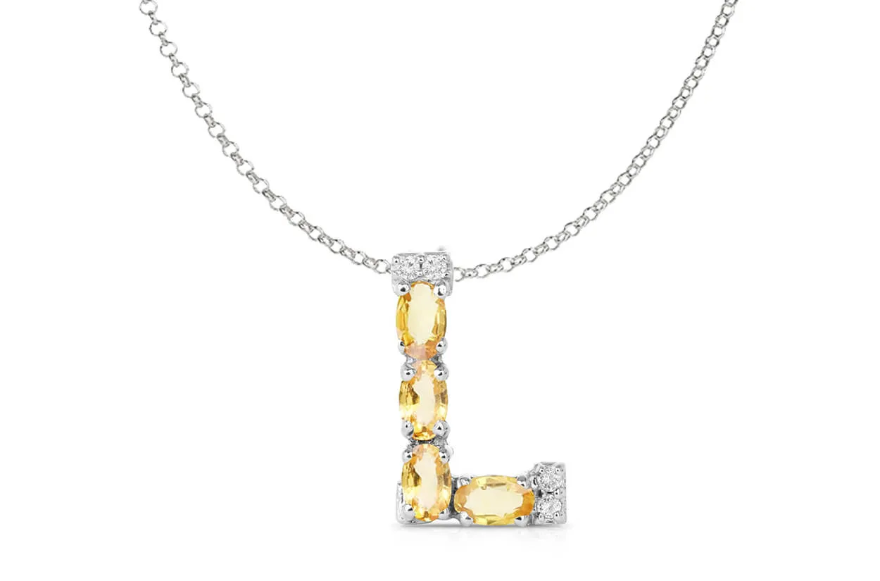 Pendant Letter L Initial 18 kt Gold