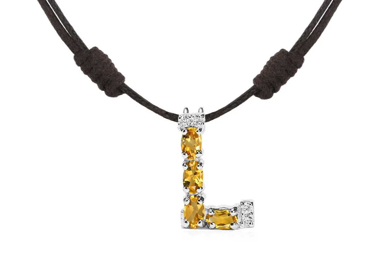 Pendant Letter L Initial 18 kt Gold